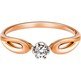 Кольцо РИНГО - Золото 585, Бриллиант (арт. Зк-7454)