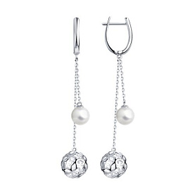 Серьги SOKOLOV - Серебро 925, Жемчуг синтетический (арт. 94025825)