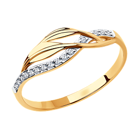 Кольцо SOKOLOV - Золото 585, Фианит (арт. 018842)
