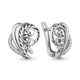 Серьги Аквамарин - Серебро 925, Фианит (арт. 48591А.5)