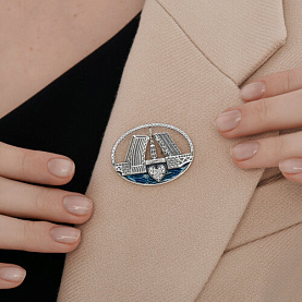 Брошь Diamant - Серебро 925, Фианит, Эмаль (арт. 95-140-02306-1)