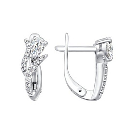 Серьги SOKOLOV - Серебро 925, Фианит (арт. 94020664)