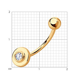 Пирсинг SOKOLOV - Золото 375, Фианит (арт. 060212-4)