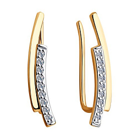 Серьги SOKOLOV - Золото 585, Фианит (арт. 028578)