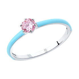 Кольцо SOKOLOV - Серебро 925, Фианит, Эмаль (арт. 94012771)