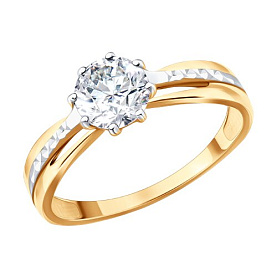 Кольцо SOKOLOV - Золото 585, Фианит (арт. 019890)