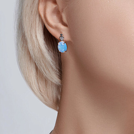 Серьги Diamant - Серебро 925, Опалит, Фианит (арт. 94-320-01836-1)