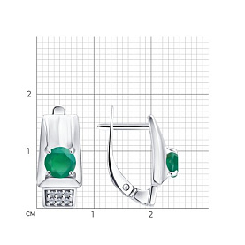 Серьги SOKOLOV - Серебро 925, Агат, Фианит (арт. 92025412)