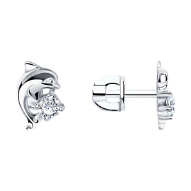 Серьги SOKOLOV - Серебро 925, Фианит (арт. 94020107)