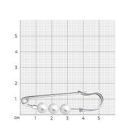 Булавка Diamant - Серебро 925, Жемчуг имитация (арт. 94-140-00046-1)