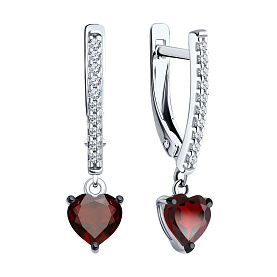 Серьги SOKOLOV - Серебро 925, Гранат, Фианит (арт. 92022922)