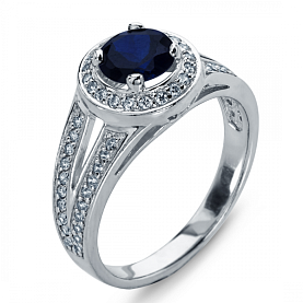 Кольцо Platinum Lab. - Платина 950, Сапфир (арт. ПК-060С-01)