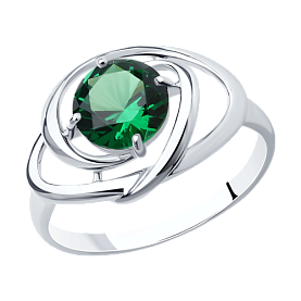 Кольцо SOKOLOV - Серебро 925, Синтетический изумруд (арт. 92011972)