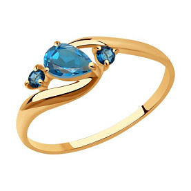 Кольцо SOKOLOV - Золото 375, Топаз лондон (арт. 37715081)