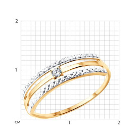 Кольцо Diamant - Золото 585, Фианит (арт. 51-110-01387-1)