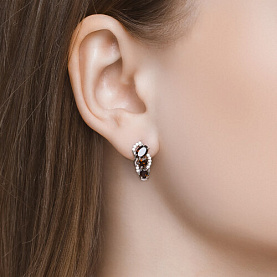 Серьги SOKOLOV - Серебро 925, Гранат, Фианит (арт. 92021140)