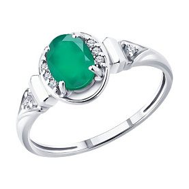 Кольцо SOKOLOV - Серебро 925, Агат, Фианит (арт. 92014883)