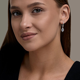 Серьги SOKOLOV - Серебро 925, Топаз, Фианит (арт. 92025344)