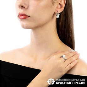 Кольцо Красная пресня - Серебро 925, Жемчуг имитация (арт. 23613068)