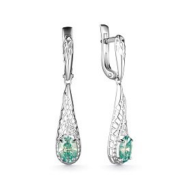 Серьги Дар - Серебро 925, Муассанит, Фианит (арт. С-3682рс1613900)