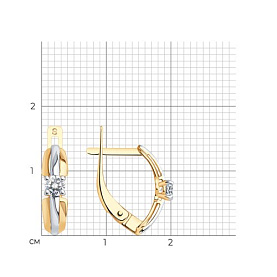 Серьги SOKOLOV - Золото 375, Фианит (арт. 027898-4)