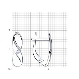Серьги SOKOLOV - Серебро 925, Бриллиант (арт. 87020004)