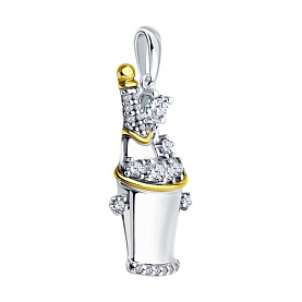 Подвеска SOKOLOV - Серебро 925, Фианит (арт. 94033236)