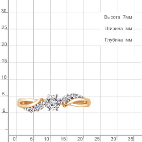 Кольцо Аквамарин - Серебро 925, Фианит (арт. 67125А.6)