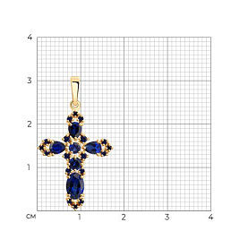 Подвеска SOKOLOV - Золото 585, Синтетический сапфир (арт. 732002)