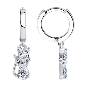 Серьги SOKOLOV - Серебро 925, Фианит (арт. 94026039)