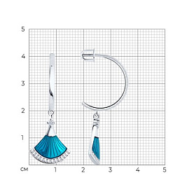 Серьги Diamant - Серебро 925, Фианит, Эмаль (арт. 94-122-02298-2)