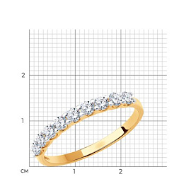Кольцо SOKOLOV - Золото 375, Фианит (арт. 017169-4)