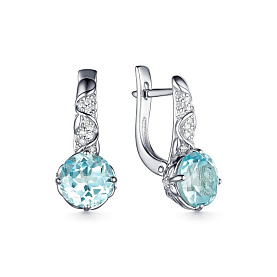 Серьги Дар - Серебро 925, Топаз, Фианит (арт. С-4067рс40200)
