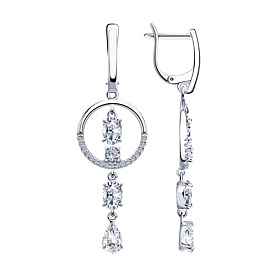 Серьги SOKOLOV - Серебро 925, Фианит (арт. 94023403)