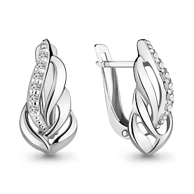 Серьги Аквамарин - Серебро 925, Фианит (арт. 46889А.5)