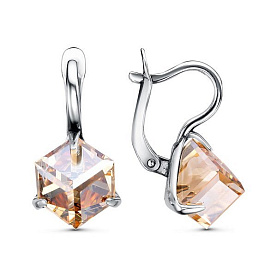 Серьги Красная пресня - Серебро 925, Стекло (арт. 33613186-11)