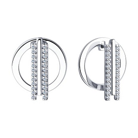 Серьги SOKOLOV - Серебро 925, Фианит (арт. 94023885)