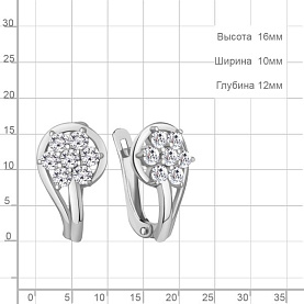 Серьги Аквамарин - Серебро 925, Фианит (арт. 400301А.5)