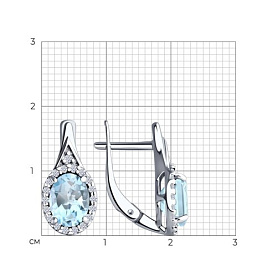 Серьги Diamant - Серебро 925, Топаз, Фианит (арт. 94-320-00179-1)