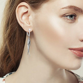 Серьги Аквамарин - Серебро 925 (арт. 34542.5)