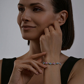 Браслет SOKOLOV - Серебро 925, Аметист, Топаз, Фианит (арт. 92050159)