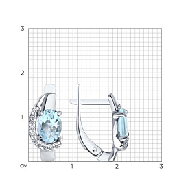 Серьги Diamant - Серебро 925, Топаз, Фианит (арт. 94-320-00183-1)