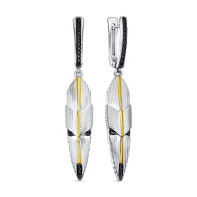 Серьги Кабаровских - Серебро 925, Фианит (арт. 12-818-41081)