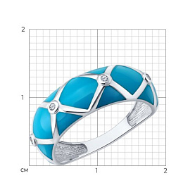 Кольцо Diamant - Серебро 925, Фианит, Эмаль (арт. 94-110-00235-1)