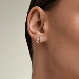 Серьги SOKOLOV - Золото 585, Фианит (арт. 0201037)