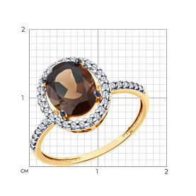 Кольцо Diamant - Серебро 925, Раухтопаз, Фианит (арт. 93-310-01999-4)