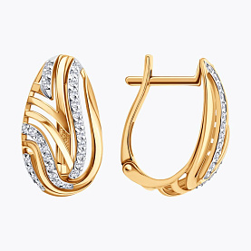 Серьги SOKOLOV - Золото 585, Фианит (арт. 0200798)