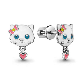 Серьги Аквамарин - Серебро 925, Эмаль (арт. 33337.5)