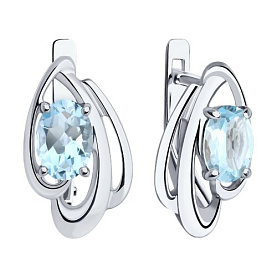 Серьги Diamant - Серебро 925, Топаз (арт. 94-320-00174-1)