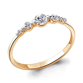 Кольцо Аквамарин - Золото 585, Фианит (арт. 67117.1)